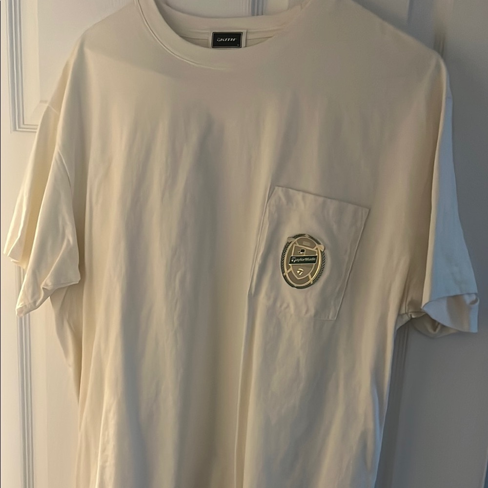 Kith X TaylorMade Cream Short Sleeve Tee with Relaxed Fit and Graphic